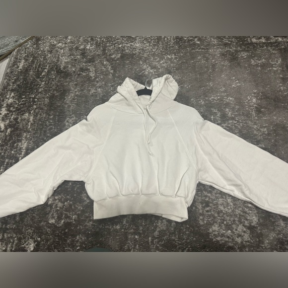 Top shop Cropped White Hoodie - Picture 1 of 3